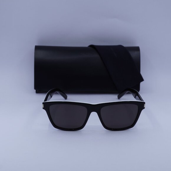 Saint Laurent SL274 004 Rectangle Sunglasses - Black/White/Grey - Picture 3 of 9
